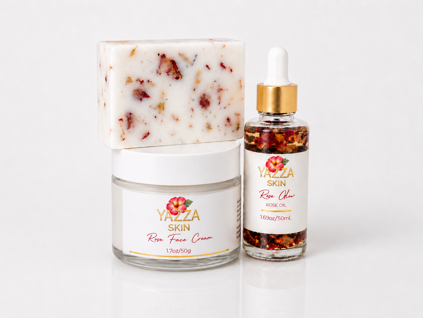 Rose Balance + Glow Trio (Soap,Cream,Oil)