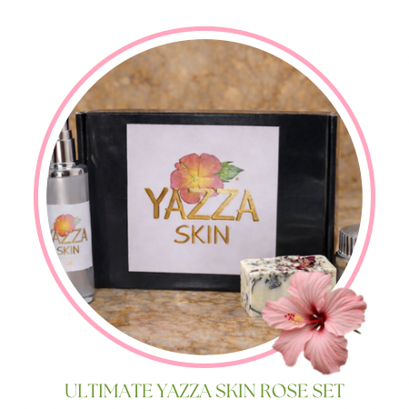 The Ultimate YAZZA SKIN Rose Set (Mist+soap+Scrub+Oil+WashBand+scooping utensil)