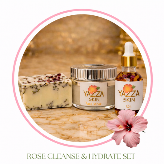 Rose Cleanse & Hydrate Set (Soap, Scrub, Oil)